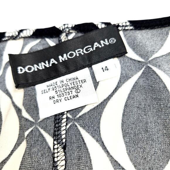 Donna Morgan 14 Black Stripe Women's Short Sleeve Maxi Dress Miss Size Large L - Picture 2 of 4
